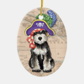 Miniatuur Schnauzer Pirate Keramisch Ornament (Voorkant)