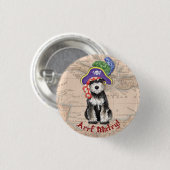 Miniatuur Schnauzer Pirate Ronde Button 3,2 Cm (Voorkant /achterkant)