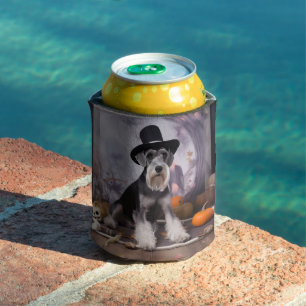 Miniatuur Schnauzer Pompoenen Halloween Griezelen Blikjeskoeler