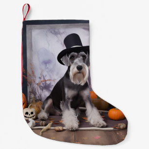 Miniatuur Schnauzer Pompoenen Halloween Griezelen Kleine Kerstsok