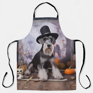 Miniatuur Schnauzer Pompoenen Halloween Griezelen Schort