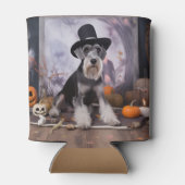 Miniatuur Schnauzer Pompoenen Halloween Scary Blikjeskoeler (Achterkant)