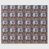 Miniatuur Schnauzer Pompoenen Halloween Scary Cadeaupapier (Vlak)