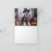 Miniatuur Schnauzer Pompoenen Halloween Scary Kaart (Binnen)