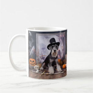 Miniatuur Schnauzer Pompoenen Halloween Scary Koffiemok