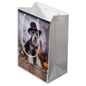 Miniatuur Schnauzer Pompoenen Halloween Scary Medium Cadeauzakje (Achterkant Gekanteld)