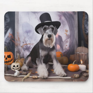 Miniatuur Schnauzer Pompoenen Halloween Scary Muismat