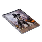 Miniatuur Schnauzer Pompoenen Halloween Scary Notitieboek (Rechterzijde)