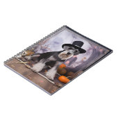 Miniatuur Schnauzer Pompoenen Halloween Scary Notitieboek (Linkerzijde)