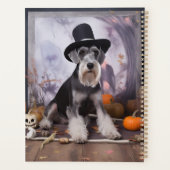 Miniatuur Schnauzer Pompoenen Halloween Scary Planner (Achterkant)