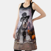 Miniatuur Schnauzer Pompoenen Halloween Scary Schort (Insitu)