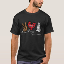 Miniatuur Schnauzer Pset Peace Love Cute Dog T-shirt