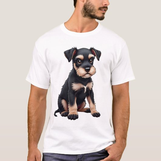 Miniatuur Schnauzer Puppy (3) T-shirt (Voorkant)