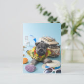 Miniatuur Schnauzer Puppy and Summer Vacation Briefkaart (Staand voorkant)