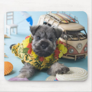 Miniatuur Schnauzer Puppy and Summer Vacation Muismat
