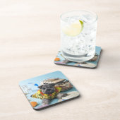 Miniatuur Schnauzer Puppy and Summer Vacation Onderzetter (Rechterzijde)