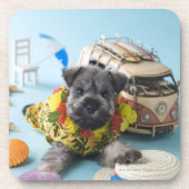 Miniatuur Schnauzer Puppy and Summer Vacation Onderzetter (Voorkant)