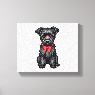 Miniatuur Schnauzer puppy Canvas Afdruk