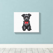 Miniatuur Schnauzer puppy Canvas Afdruk (Insitu (Houten vloer))