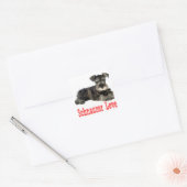 Miniatuur Schnauzer Puppy Dog Love Rode Sticker (Envelop)