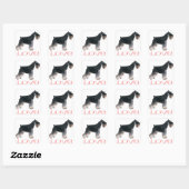 Miniatuur Schnauzer Puppy Dog Pink Love Sticker (Vel)