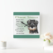Miniatuur Schnauzer Puppy Heritage Gifts Vierkante Klok (Huis)