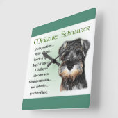 Miniatuur Schnauzer Puppy Heritage Gifts Vierkante Klok (Hoek)