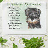 Miniatuur Schnauzer Puppy Heritage Theedoek (Gevouwen)