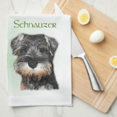 Miniatuur Schnauzer Puppy Heritage Theedoek (Quarter Fold)