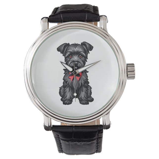 Miniatuur Schnauzer puppy Horloge (Voorkant)