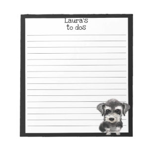 Miniatuur Schnauzer Puppy Pet Dog is bedoeld om ee Notitieblok