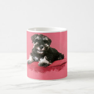 Miniatuur Schnauzer Puppy Waterverf Digital Art Koffiemok
