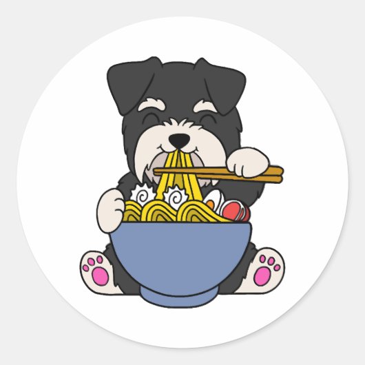 Miniatuur Schnauzer Rahmen Ronde Sticker (Voorkant)