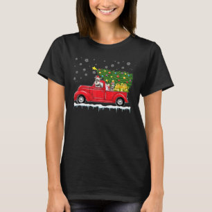 Miniatuur Schnauzer Red Car Truck Tree X T-shirt