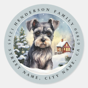 Miniatuur Schnauzer Ronde Stickers