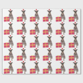 Miniatuur Schnauzer Santa Hat Wrapping Paper Cadeaupapier (Vlak)