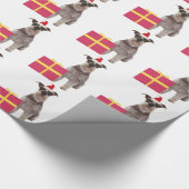 Miniatuur Schnauzer Santa Hat Wrapping Paper Cadeaupapier (Hoek)