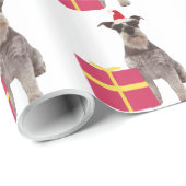 Miniatuur Schnauzer Santa Hat Wrapping Paper Cadeaupapier (Rol Hoek)