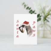 Miniatuur Schnauzer Santa Paws Feestdagenkaart (Staand voorkant)