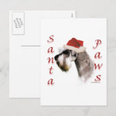 Miniatuur Schnauzer Santa Paws Feestdagenkaart (Voorkant / Achterkant)