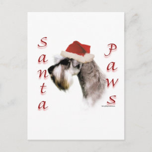 Miniatuur Schnauzer Santa Paws Feestdagenkaart
