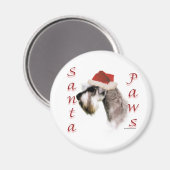 Miniatuur Schnauzer Santa Paws Magneet (Voorkant / Achterkant)