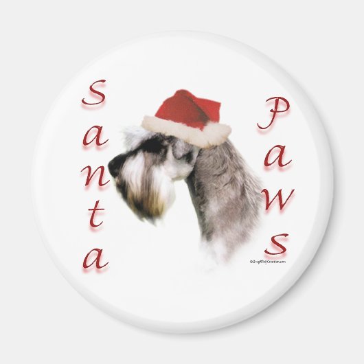 Miniatuur Schnauzer Santa Paws Magneet (Voorkant)