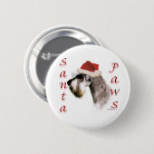 Miniatuur Schnauzer Santa Paws Ronde Button 5,7 Cm (Voorkant /achterkant)