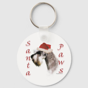 Miniatuur Schnauzer Santa Paws Sleutelhanger