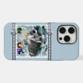 Miniatuur Schnauzer Schattige Blauw Kerst Feestdag iPhone Hoesje (Achterkant horizontaal)