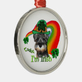 Miniatuur Schnauzer St. Patrick Metalen Ornament (Rechts)
