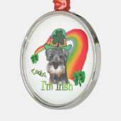 Miniatuur Schnauzer St. Patrick Metalen Ornament (Links)