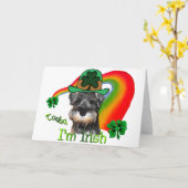 Miniatuur Schnauzer St Patricks Kaart (Gele Bloem)
