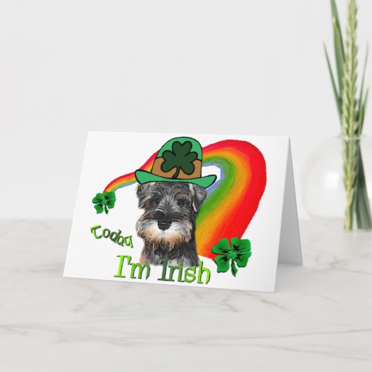Miniatuur Schnauzer St Patricks Kaart (Voorkant)